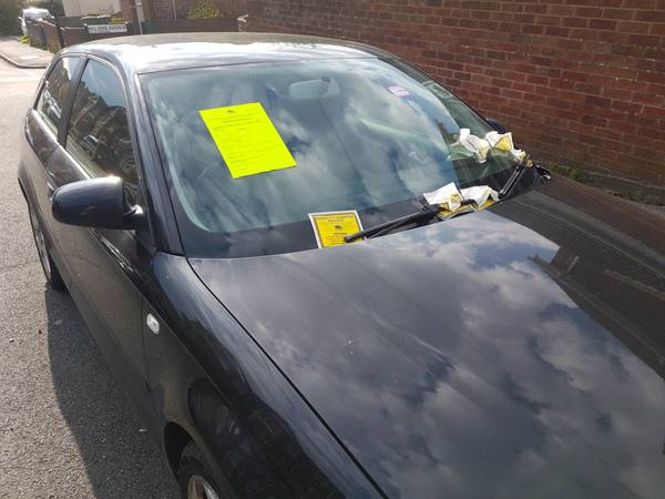 bond road audi destruction notice on car