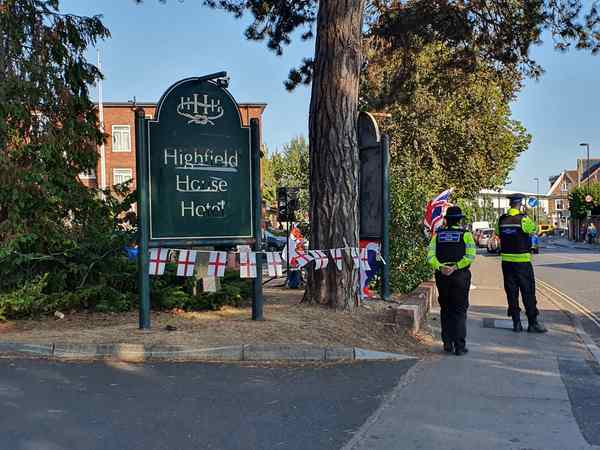 highfield house hotel protest both sides 20250822 175937