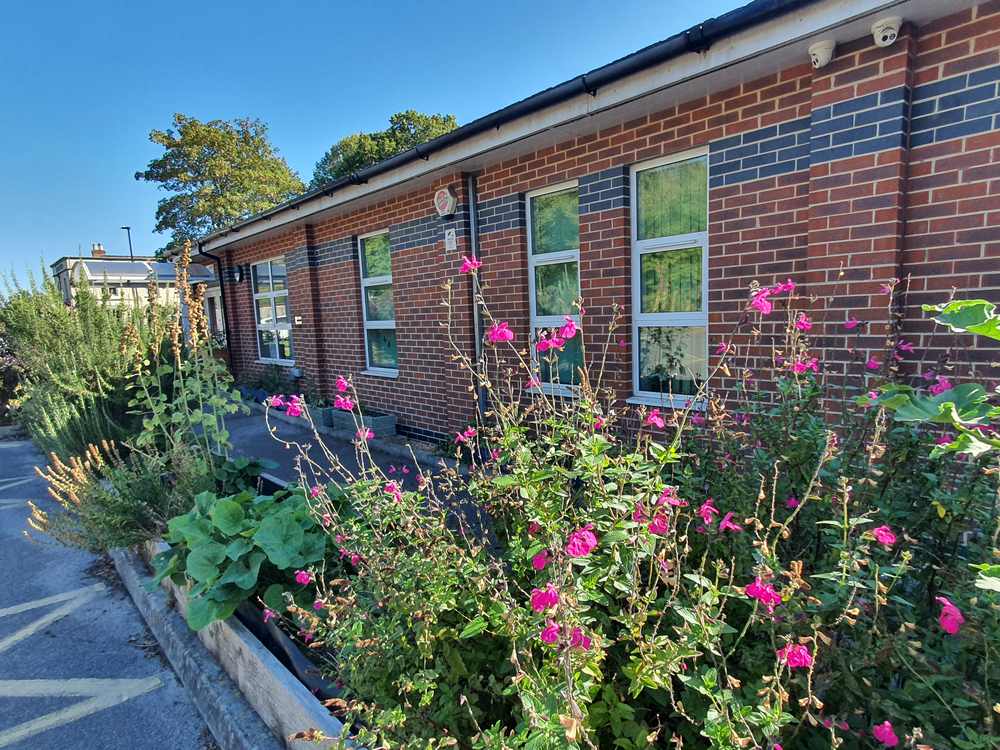 st denys community centre exterior flowers 1000px 20260922 105638