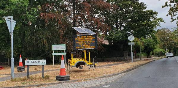 west end road chalk hill closure sign aug 26 600px