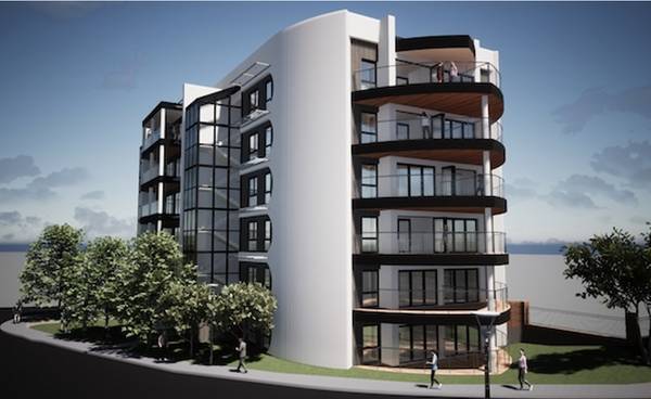 CGI of block of 47 flats at the junction of Drummond Drive Horseshoe Bridge TSBP Architecture SCC planning portal via ldrs