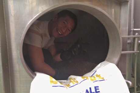 Jason cleaning out the kettle