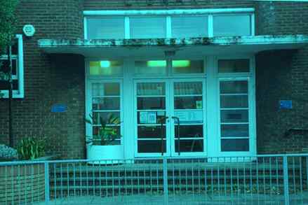 cobbett road library ext lights on blue tint jan 21