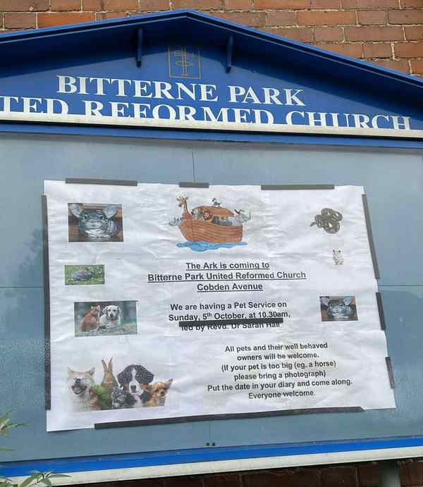 Bitterne Park United Reformed Church URC pet service
