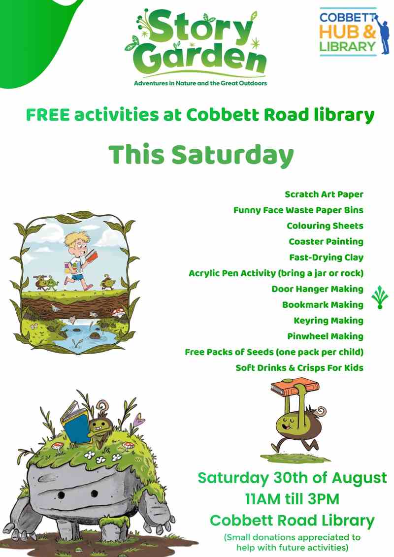 cobbett road library activities 30 8 25 flyer