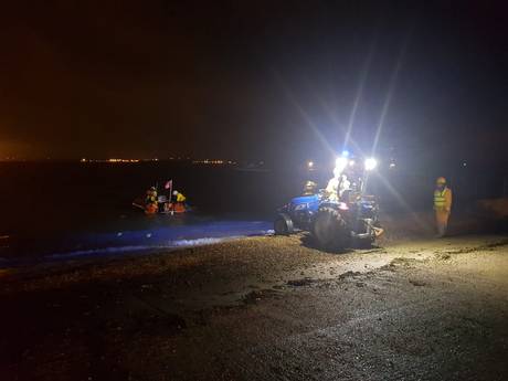calshot rnli lifeboat launch after traffic accident fears person in water-1