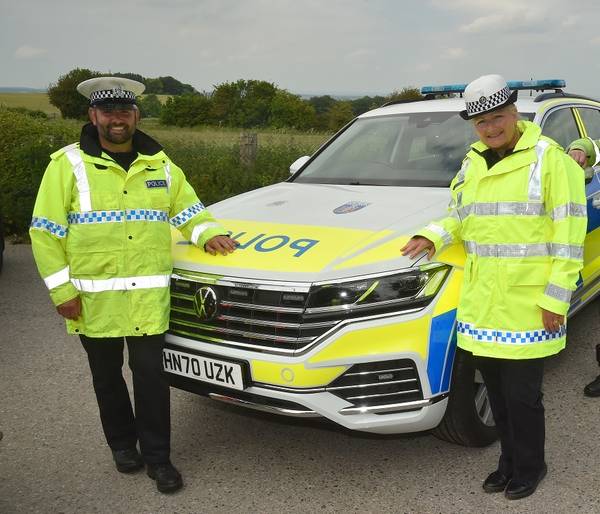 Dave Hazlett and Liz Johnson from the Road Safety Unit by Hants Constabularly