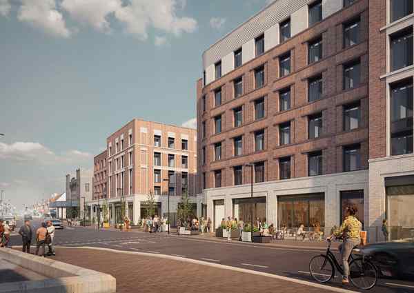 portswood shopping ctre cgi CGI of the proposed student housing development on the Portswood Centre site Corstorphine Wright Fusion Group Tri7 SCC planning portal